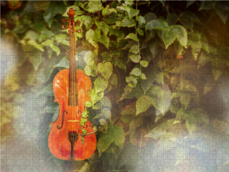 Violine im grünen 2000 Teile Puzzle quer - CALVENDO Foto-Puzzle'