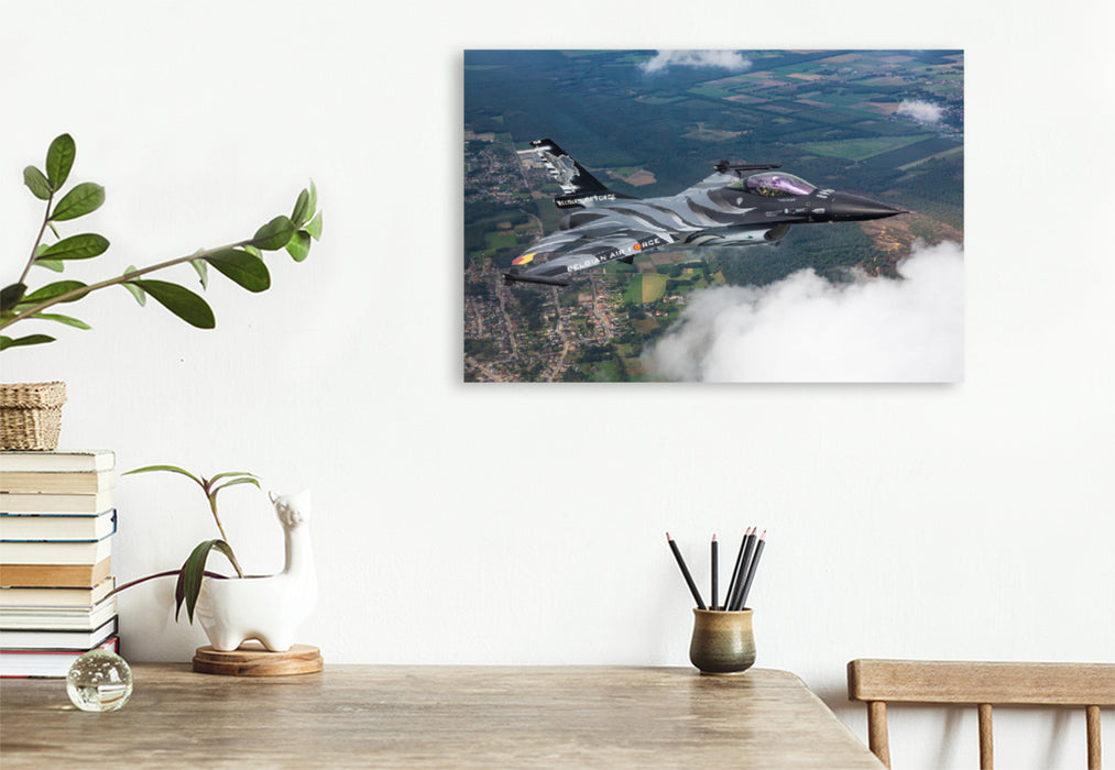 Premium Textil-Leinwand Premium Textil-Leinwand 120 cm x 80 cm quer Belgian Air Force - F-16 Fighting Falcon