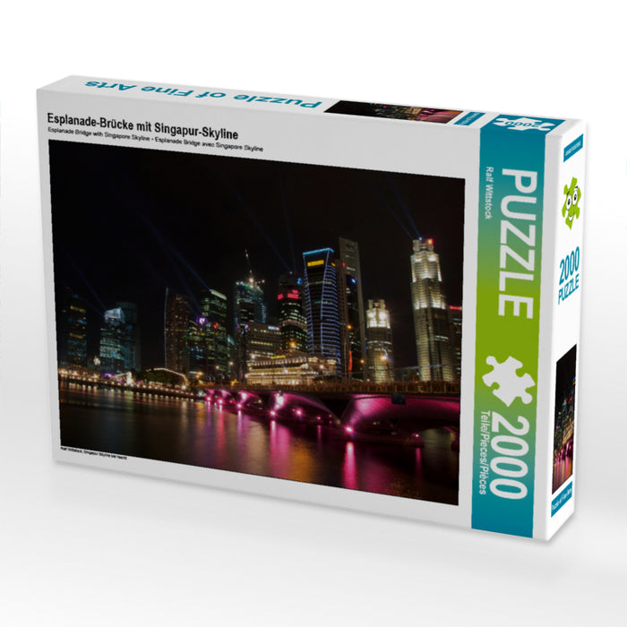 Esplanade-Brücke mit Singapur-Skyline 2000 Teile Puzzle quer - CALVENDO Foto-Puzzle'