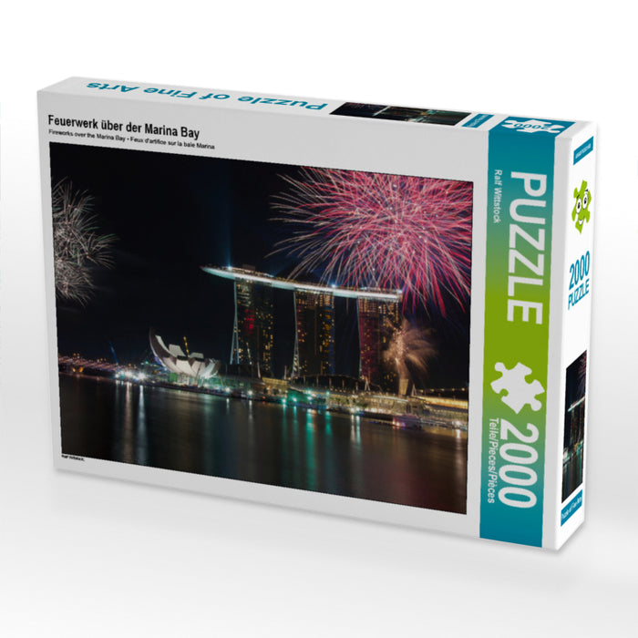 Feuerwerk über der Marina Bay 2000 Teile Puzzle quer - CALVENDO Foto-Puzzle'