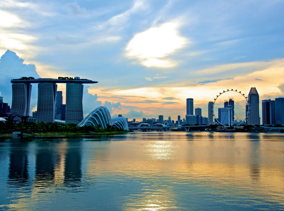Singapore skyline with sunset - CALVENDO photo puzzle 