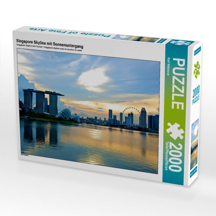 Singapore skyline with sunset - CALVENDO photo puzzle 