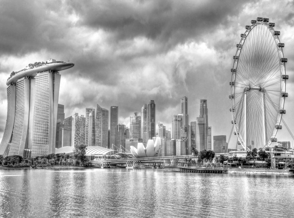 Singapore Skyline bei Tag 2000 Teile Puzzle quer - CALVENDO Foto-Puzzle'