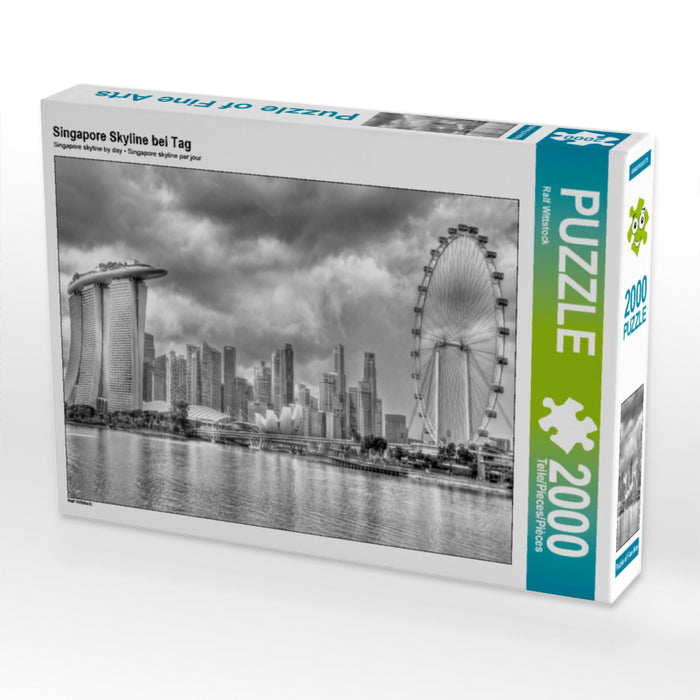 Singapore Skyline bei Tag 2000 Teile Puzzle quer - CALVENDO Foto-Puzzle'