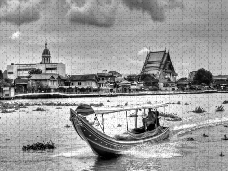 Bateau Longtail, rivière Chao Praya - Puzzle photo CALVENDO 