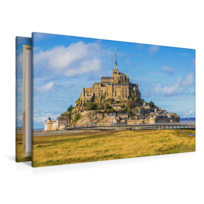 Premium Textil-Leinwand Der Klosterberg Mont Saint-Michel