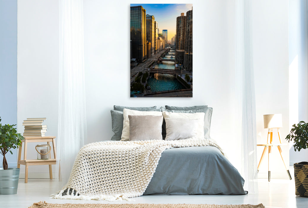 Premium Textil-Leinwand Premium Textil-Leinwand 80 cm x 120 cm  hoch Ein Motiv aus dem Kalender Architektur Facetten Chicago 2020