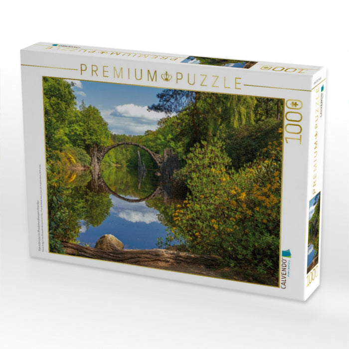 Rakotzbrücke im Rhododrendronpark Kromlau - CALVENDO Foto-Puzzle'