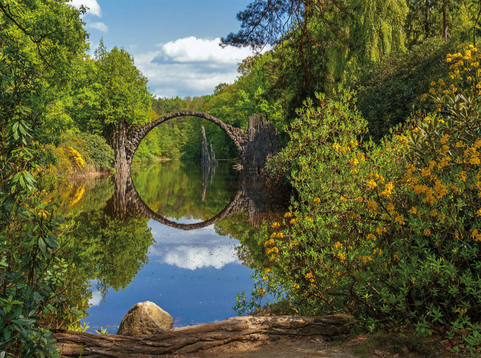 Rakotzbrücke im Rhododrendronpark Kromlau - CALVENDO Foto-Puzzle'
