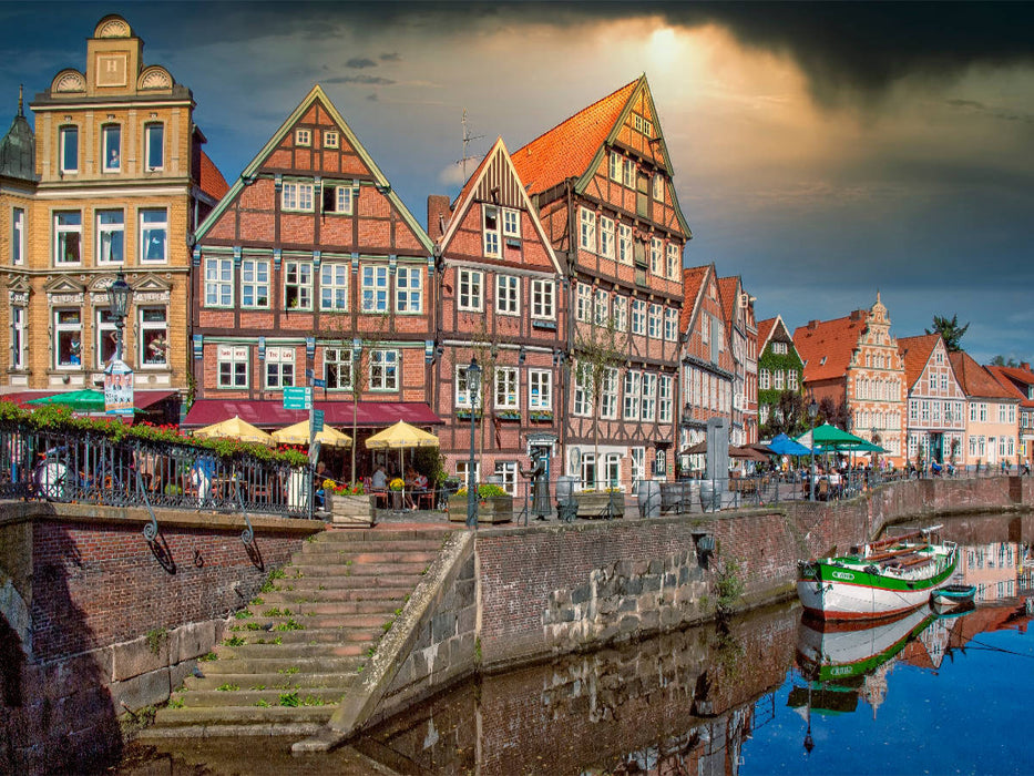 Stade, der alte Hansehafen mit dem Giekewer - CALVENDO Foto-Puzzle'