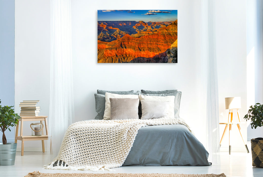 Premium Textil-Leinwand Premium Textil-Leinwand 120 cm x 80 cm quer Sonnenuntergang am Grand Canyon