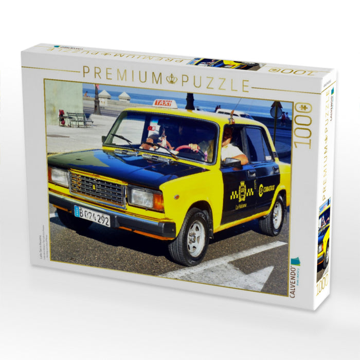 Lada-Taxi in Havanna - CALVENDO Foto-Puzzle'