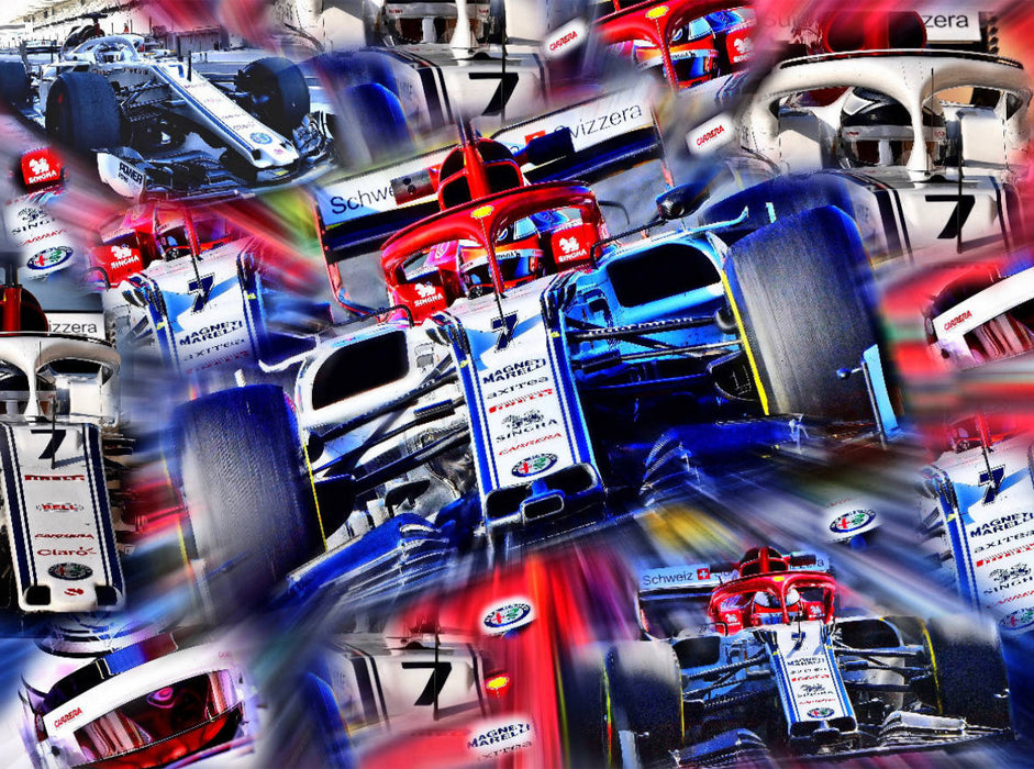 Kimi Räikkönen aus Finnland ist bereits seit 2001 in der Formel 1 aktiv und wurde 2007 Weltmeister. - CALVENDO Foto-Puzzle'