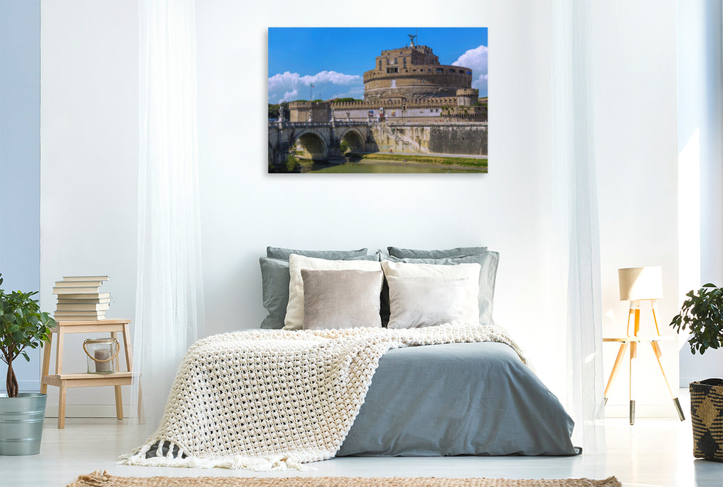 Premium textile canvas Premium textile canvas 120 cm x 80 cm landscape Castel Sant'Angelo 