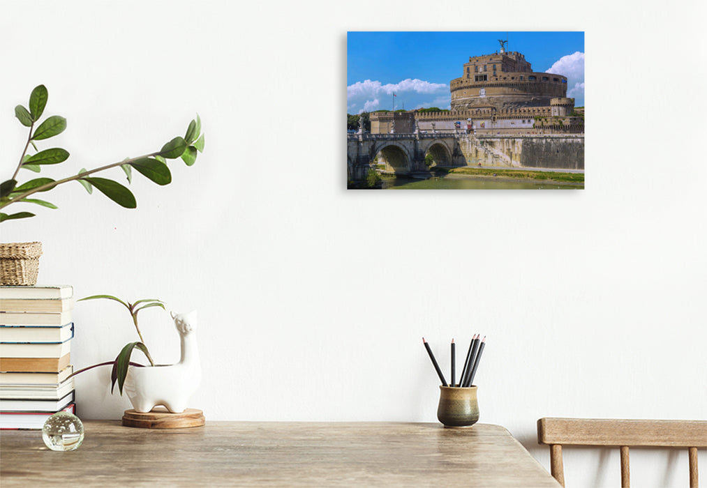 Premium textile canvas Premium textile canvas 120 cm x 80 cm landscape Castel Sant'Angelo 