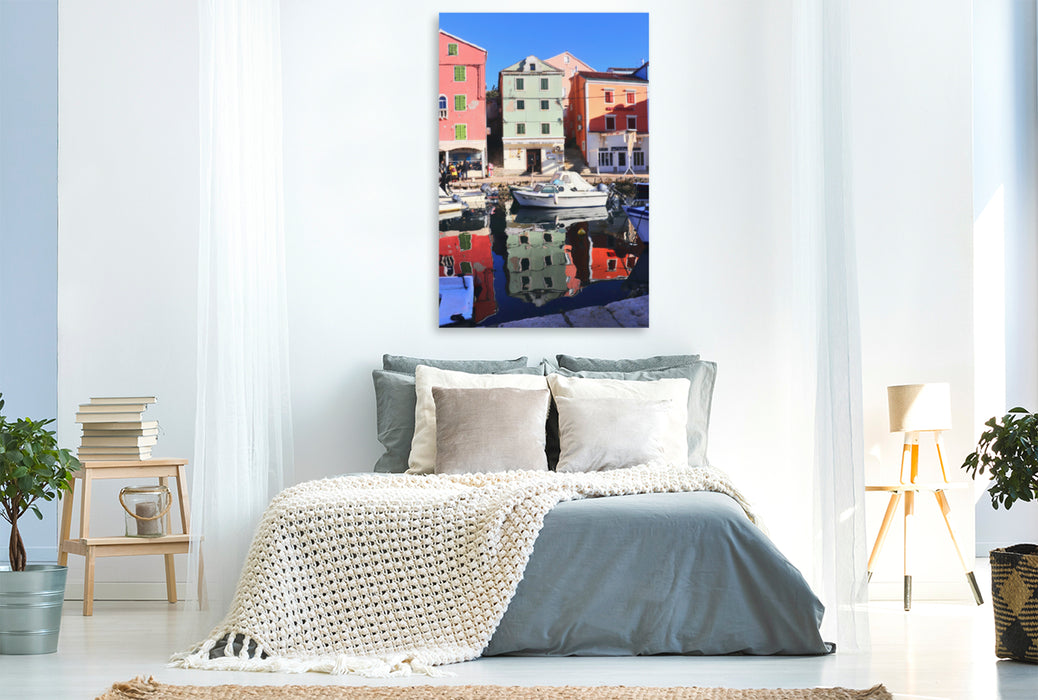 Premium textile canvas Premium textile canvas 80 cm x 120 cm high At the harbor of Veli Losinj 