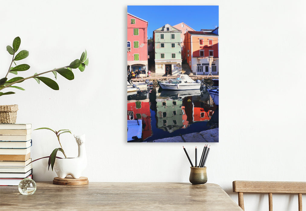 Premium textile canvas Premium textile canvas 80 cm x 120 cm high At the harbor of Veli Losinj 