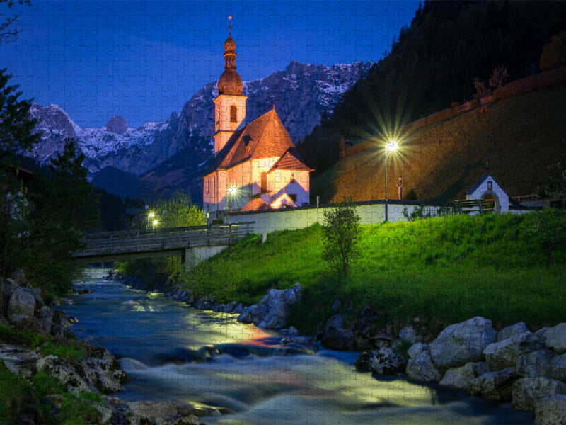 Abend in Ramsau - CALVENDO Foto-Puzzle'
