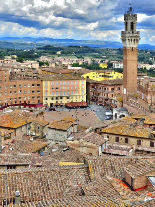Piazza del Campo mit Glockenturm in Siena - CALVENDO Foto-Puzzle'