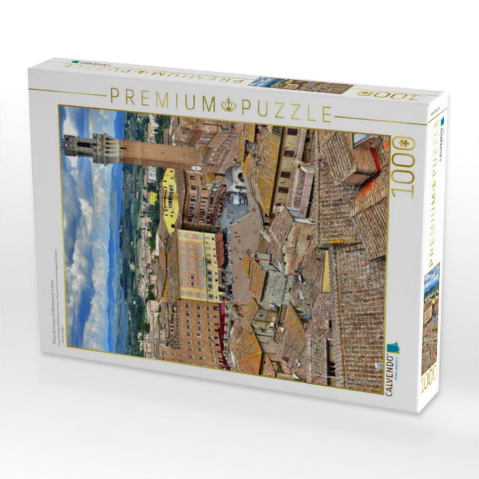 Piazza del Campo mit Glockenturm in Siena - CALVENDO Foto-Puzzle'