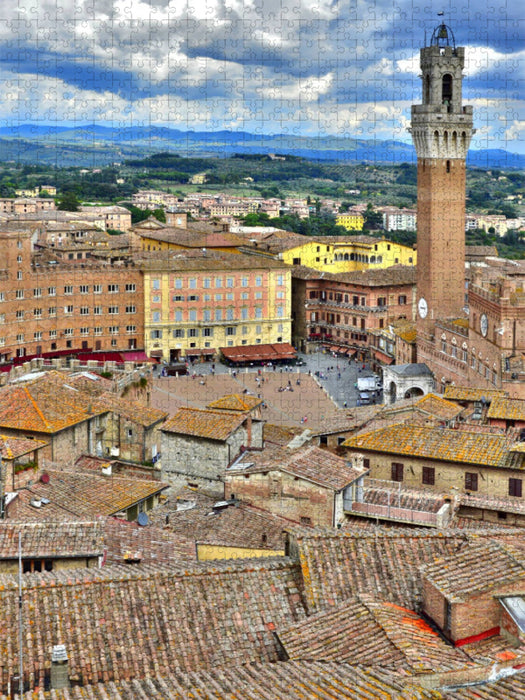 Piazza del Campo mit Glockenturm in Siena - CALVENDO Foto-Puzzle'