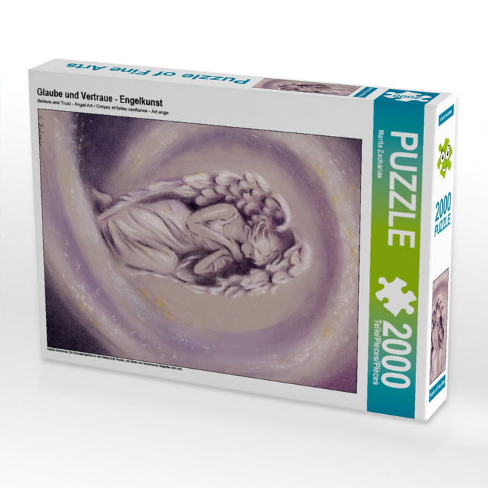 Glaube und Vertraue - Engelkunst 2000 Teile Puzzle hoch - CALVENDO Foto-Puzzle'