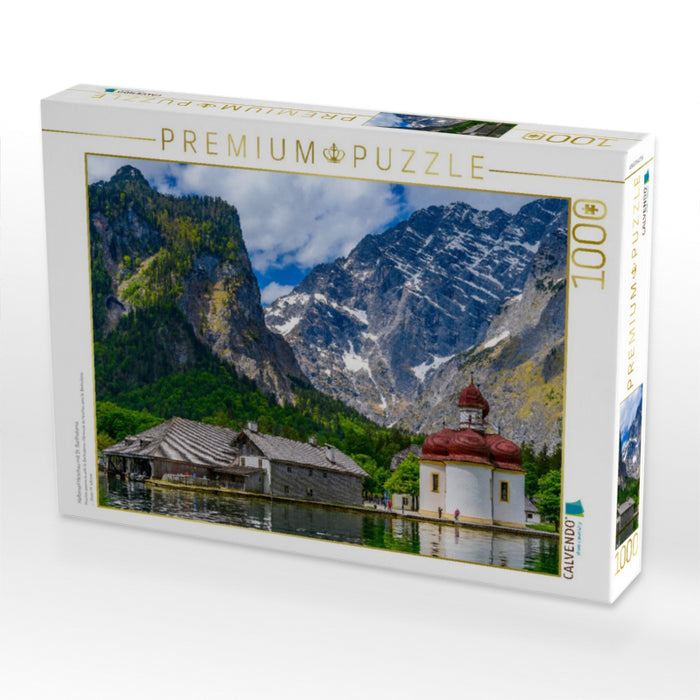 Halbinsel Hirschau mit St. Bartholomä - CALVENDO Foto-Puzzle'