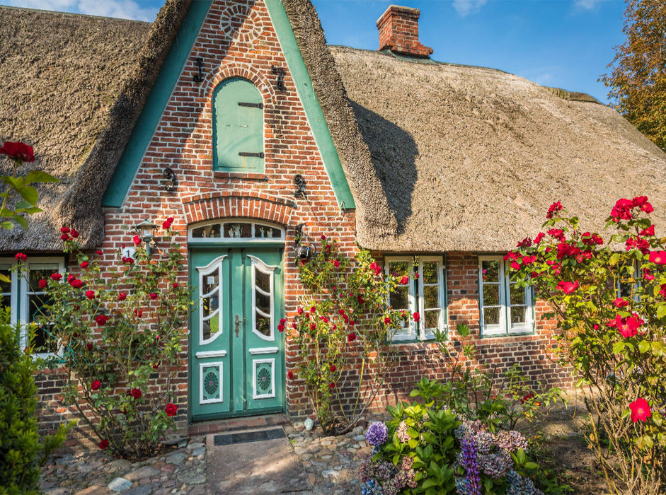 Historischer Hof mit Bauerngarten in Keitum - CALVENDO Foto-Puzzle'