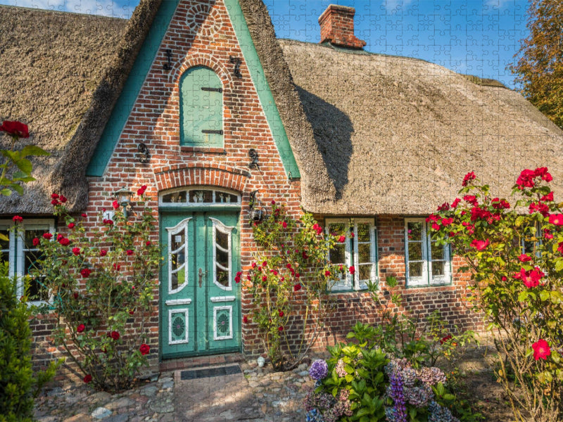 Historischer Hof mit Bauerngarten in Keitum - CALVENDO Foto-Puzzle'