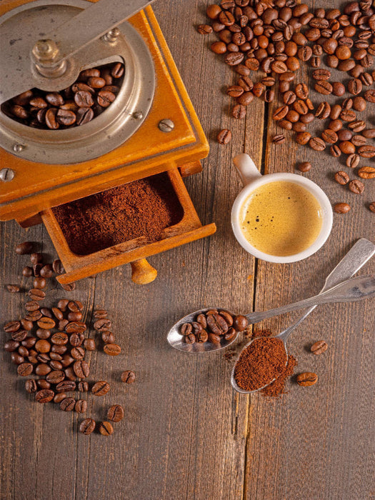 Kaffeebohnen und Kaffeepulver - CALVENDO Foto-Puzzle'