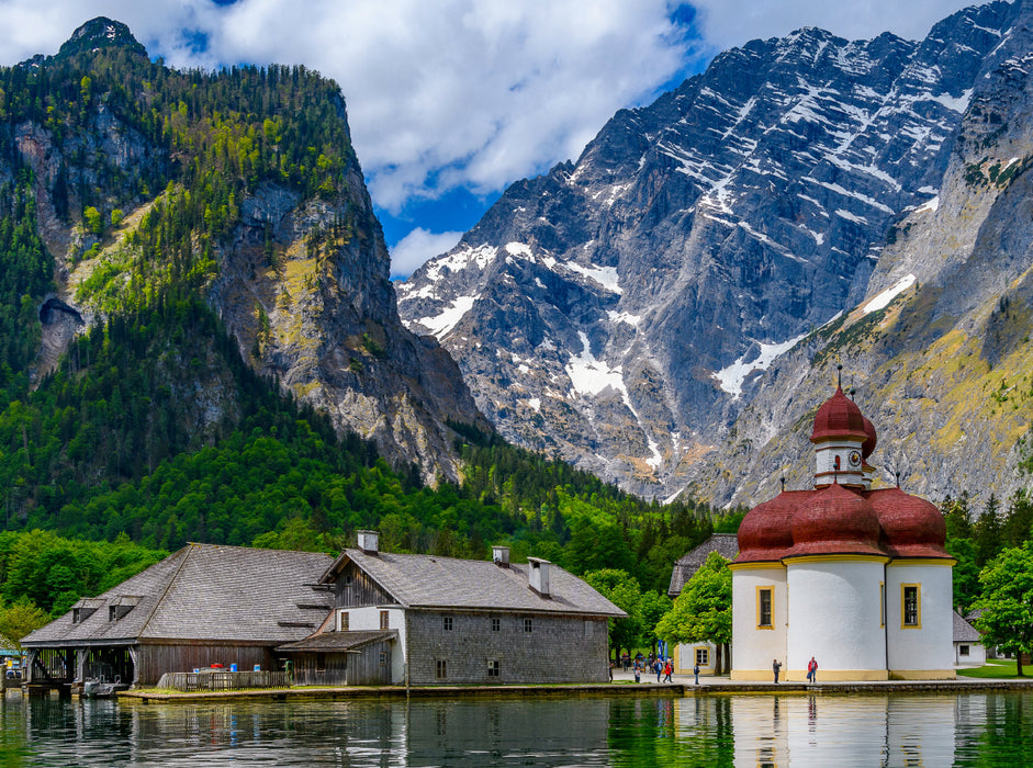 Halbinsel Hirschau mit St. Bartholomä 2000 Teile Puzzle quer - CALVENDO Foto-Puzzle'