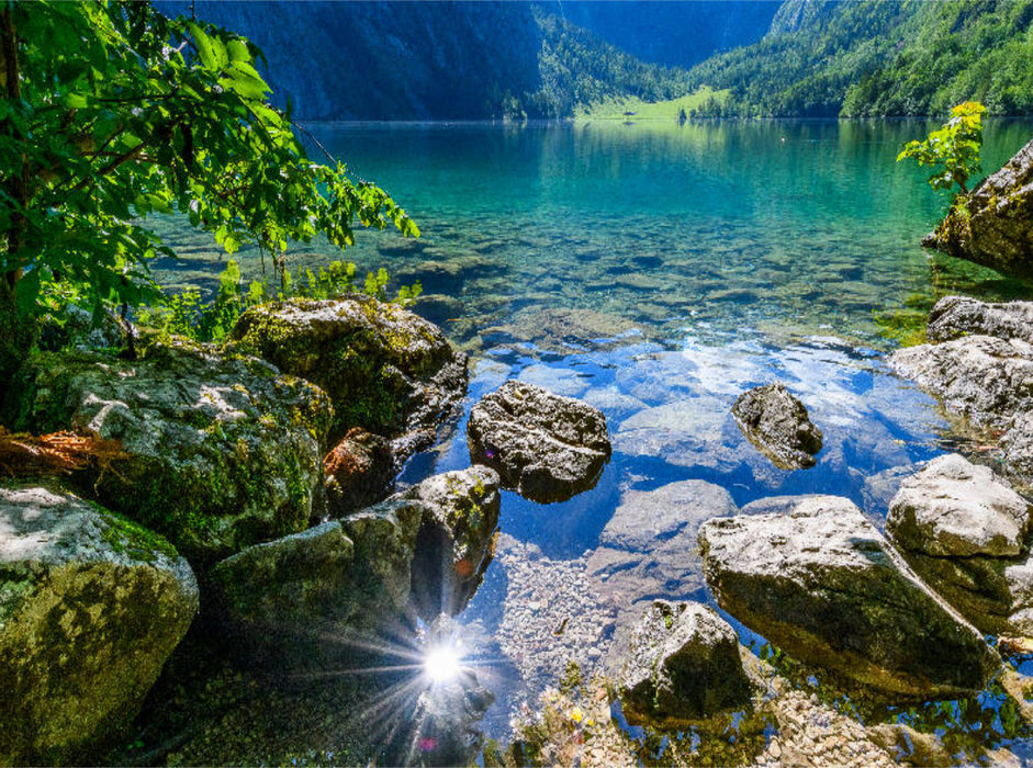 Obersee avec Fischunkelalm au loin - Puzzle photo CALVENDO 