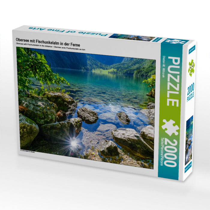 Obersee mit Fischunkelalm in der Ferne 2000 Teile Puzzle quer - CALVENDO Foto-Puzzle'