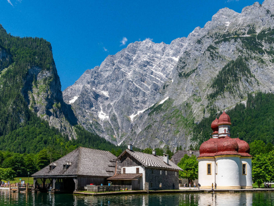 Halbinsel Hirschau mit St. Bartholomä - CALVENDO Foto-Puzzle'
