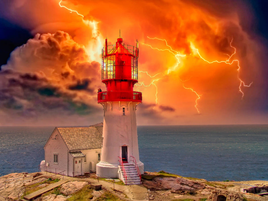 Leuchtturm Lindesnes, Norwegen - CALVENDO Foto-Puzzle'