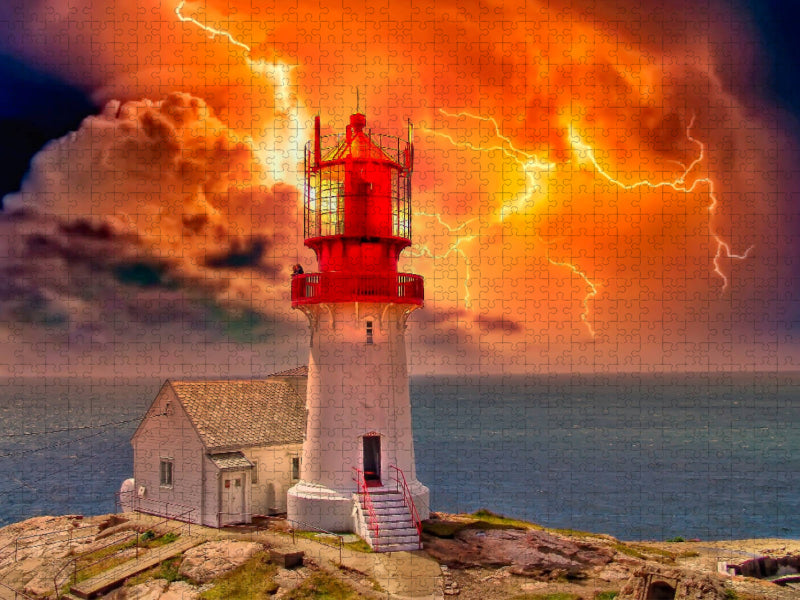 Leuchtturm Lindesnes, Norwegen - CALVENDO Foto-Puzzle'