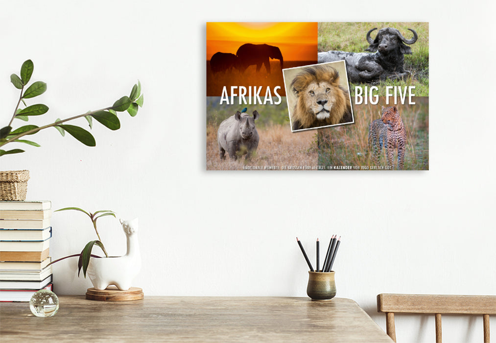 Premium Textil-Leinwand Premium Textil-Leinwand 120 cm x 80 cm quer Ein Motiv aus dem Kalender Emotionale Momente: Afrikas Big Five / CH-Version