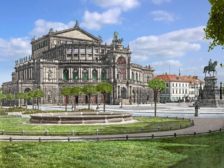 Dresden - Semperoper 1900 - CALVENDO Foto-Puzzle'