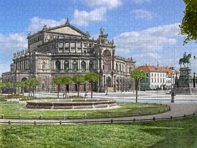 Dresden - Semperoper 1900 - CALVENDO Foto-Puzzle'