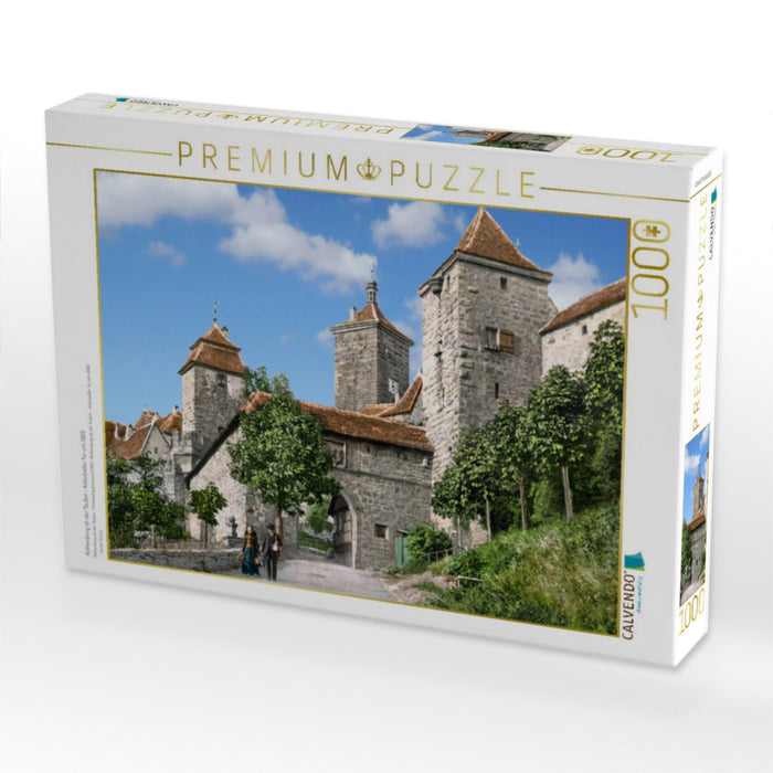Rothenburg ob der Tauber - Kobolzeller Tor um 1905 - CALVENDO Foto-Puzzle'