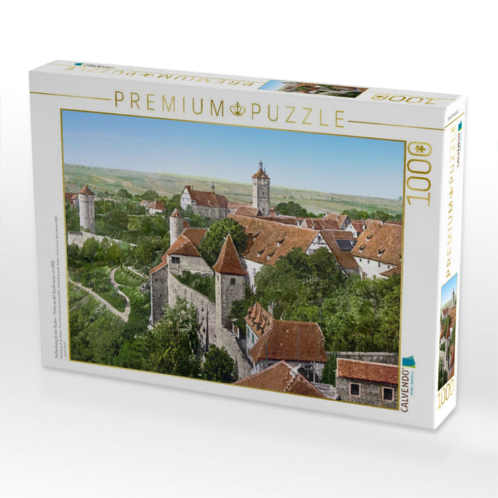 Rothenburg ob der Tauber - Partie an der Stadtmauer um 1900 - CALVENDO Foto-Puzzle'