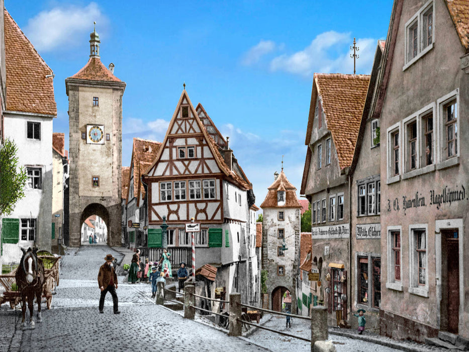 Rothenburg ob der Tauber - Ploenlein um 1900 - CALVENDO Foto-Puzzle'