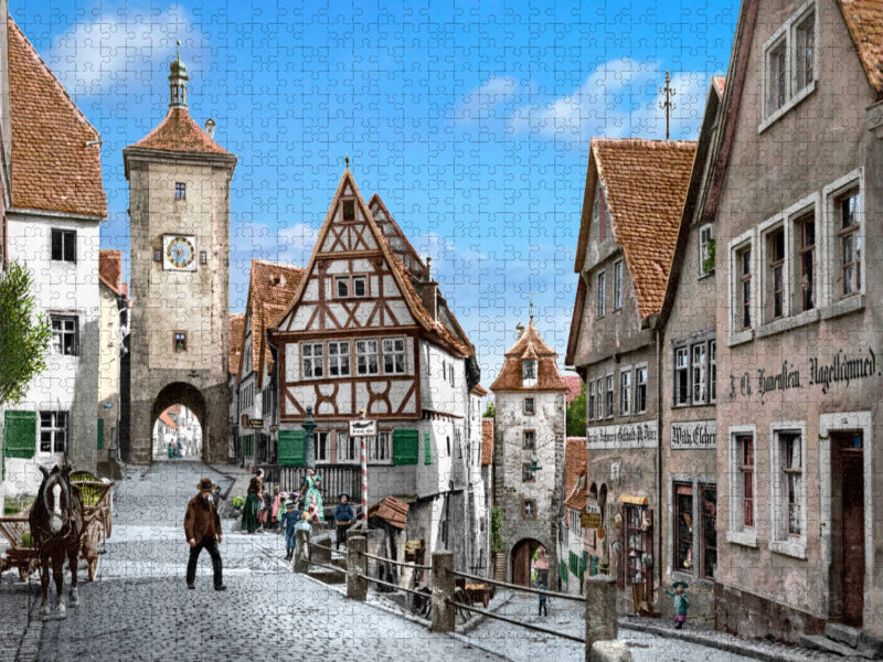 Rothenburg ob der Tauber - Ploenlein um 1900 - CALVENDO Foto-Puzzle'