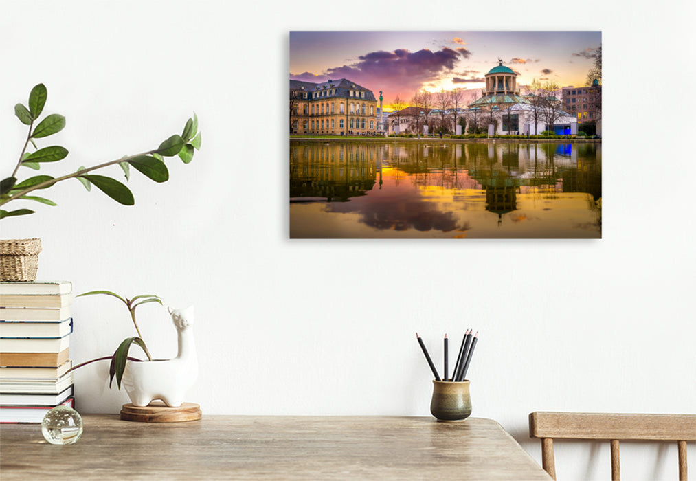 Premium textile canvas Premium textile canvas 120 cm x 80 cm landscape Schlosspark Stuttgart 