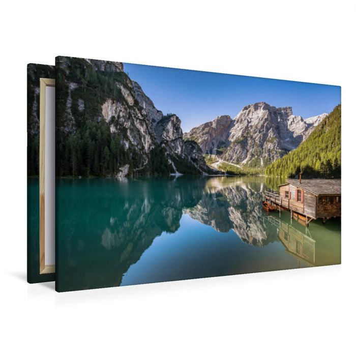 Premium Textil-Leinwand Pragser Wildsee - Südtirol
