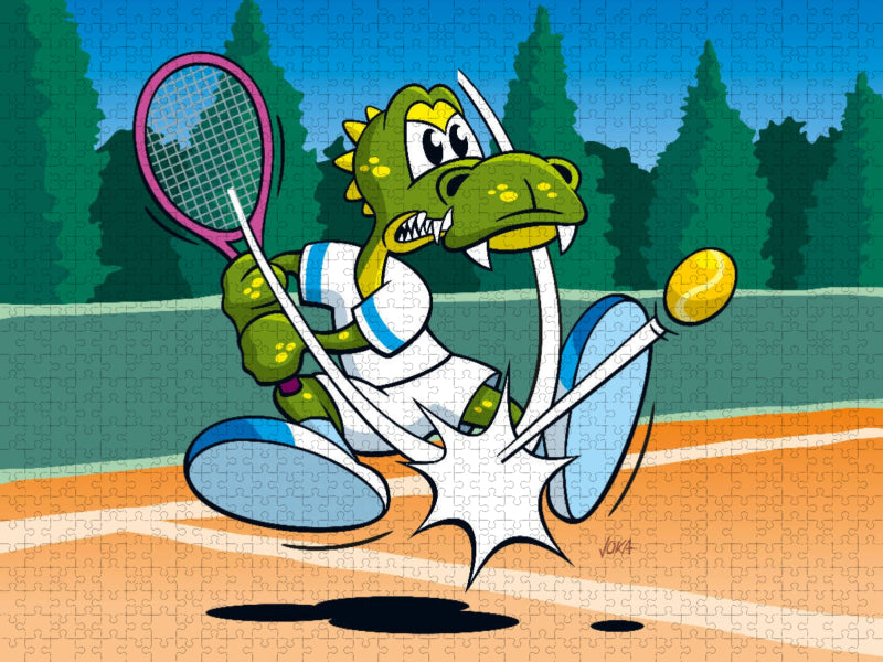 Tennis Krokodil! - CALVENDO Foto-Puzzle'