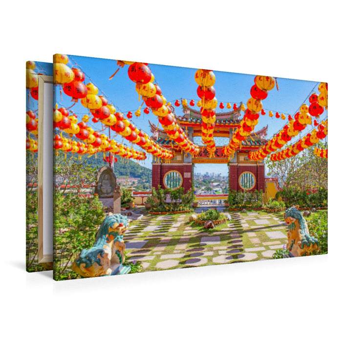 Premium Textil-Leinwand Blick zur Stadt