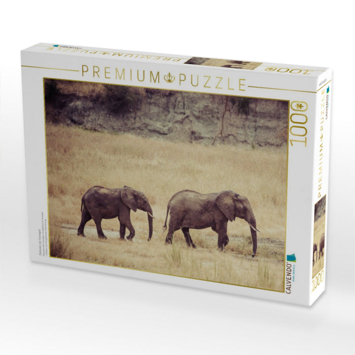 Elefanten der Serengeti - CALVENDO Foto-Puzzle'