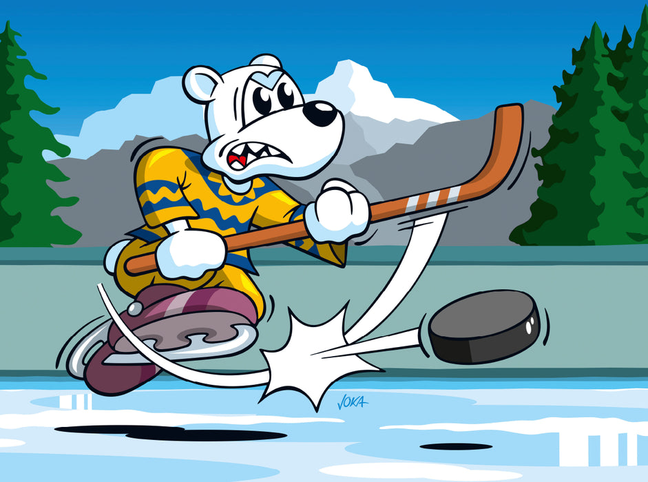 Ours polaire de hockey ! - Casse-tête photo CALVENDO 