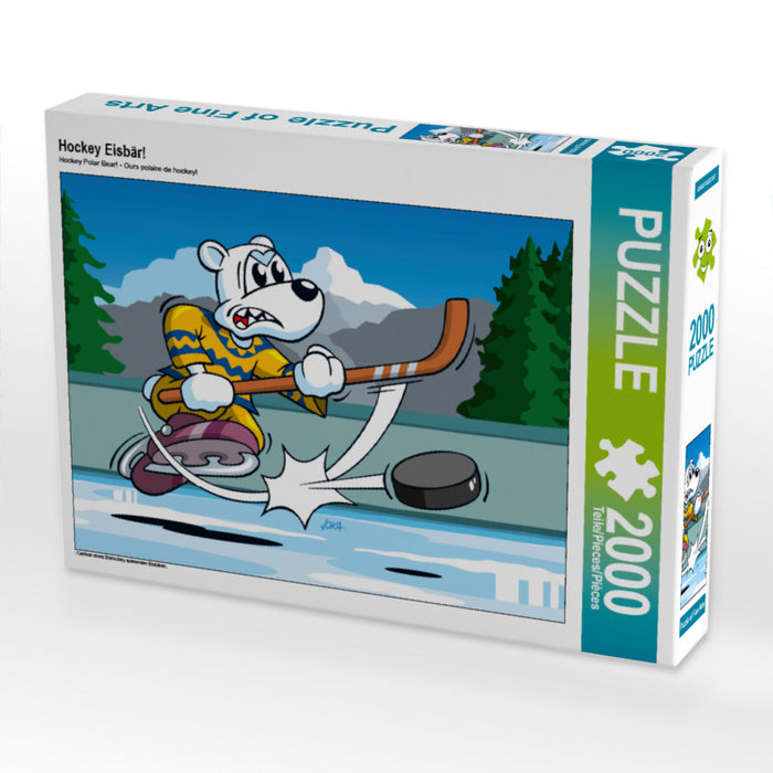 Ours polaire de hockey ! - Casse-tête photo CALVENDO 
